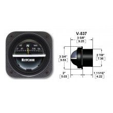 Ritchie Explorer™ V-537, 2¾” Dial Bulkhead Mount - Black Card